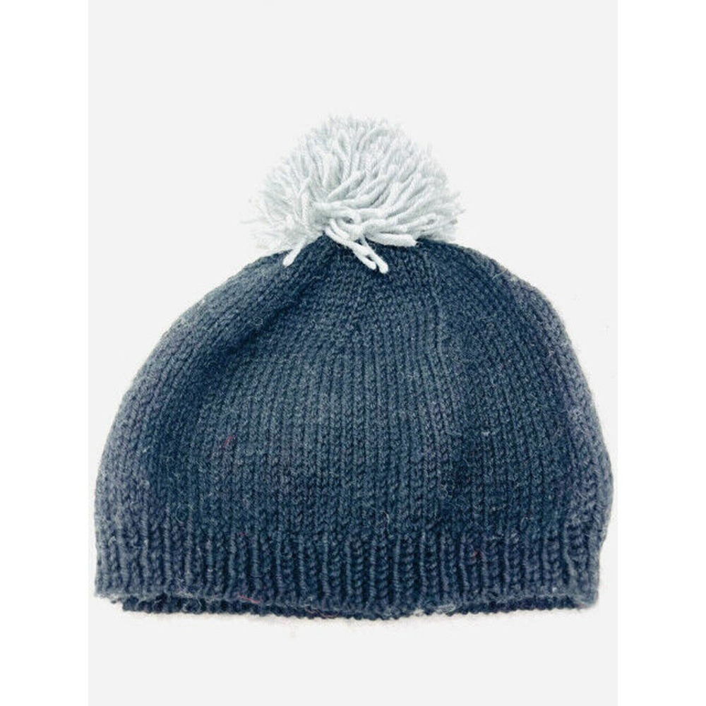 Black Wool Gray Skull Pom Pom Winter Cap